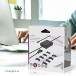 Nedis Notebook Adapter | 100 W | 5 / 9 / 12 / 15 / 20 V DC | 3.0 / 5.0 A | Used for: Notebook / Smartphone / Tablet | Euro / Type-C (CEE 7/16) Nedis Notebook Adapter | 100 W | 5 / 9 / 12 / 15 / 20 V DC | 3.0 / 5.0 A | Used for: Notebook / Smartphone / Tablet | Euro / Type-C (CEE 7/16)