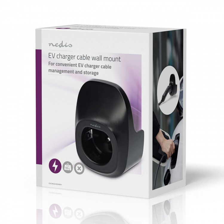 Nedis Electric Vehicle Accessories | Storage & Organising | Cable Holder | Black | Polycarbonate