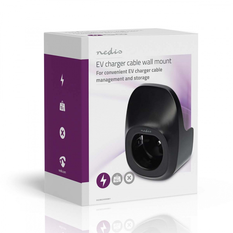 Nedis Electric Vehicle Accessories | Storage & Organising | Cable Holder | Black | Polycarbonate