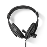 Nedis PC Headset | Over-Ear | Stereo | 1x 3.5 mm / 2x 3.5 mm | Fold-Away Microphone | Black Nedis PC Headset | Over-Ear | Stereo | 1x 3.5 mm / 2x 3.5 mm | Fold-Away Microphone | Black