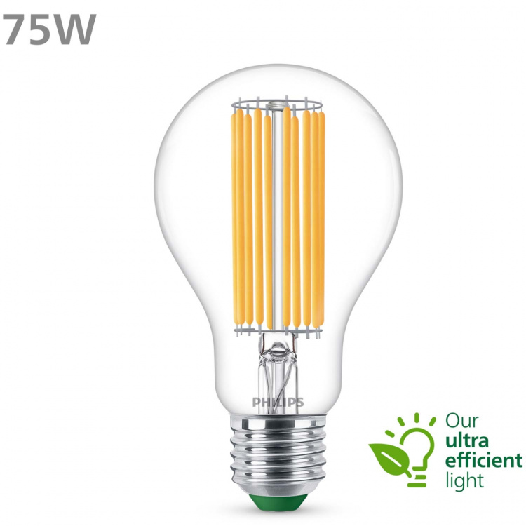 Philips LED E27 Normal 5,2W (75W) Klar 1095lm 2700K Energiklass A Philips LED E27 Normal 5,2W (75W) Klar 1095lm 2700K Energiklass A