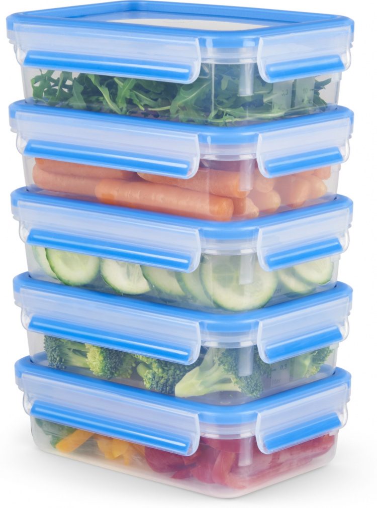 Tefal MasterSeal MealPrep förvaringsbehållare, 5 x 0,8 L Tefal MasterSeal MealPrep förvaringsbehållare, 5 x 0,8 L