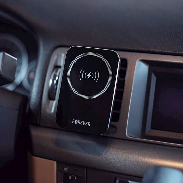 Forever MACH-100 - Car holder with wireless charging for Smartphones, 15W, Black Forever MACH-100 - Car holder with wireless charging for Smartphones, 15W, Black