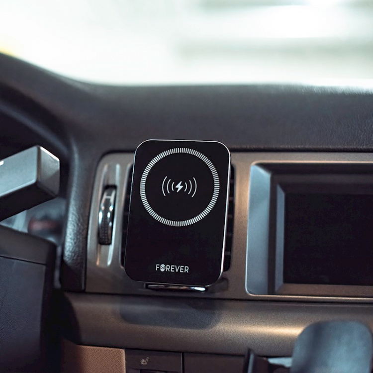 Forever MACH-100 - Car holder with wireless charging for Smartphones, 15W, Black Forever MACH-100 - Car holder with wireless charging for Smartphones, 15W, Black