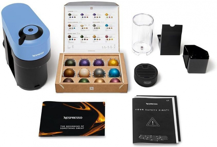 Nespresso Vertuo POP ENV90. kaffekapselmaskin, blå