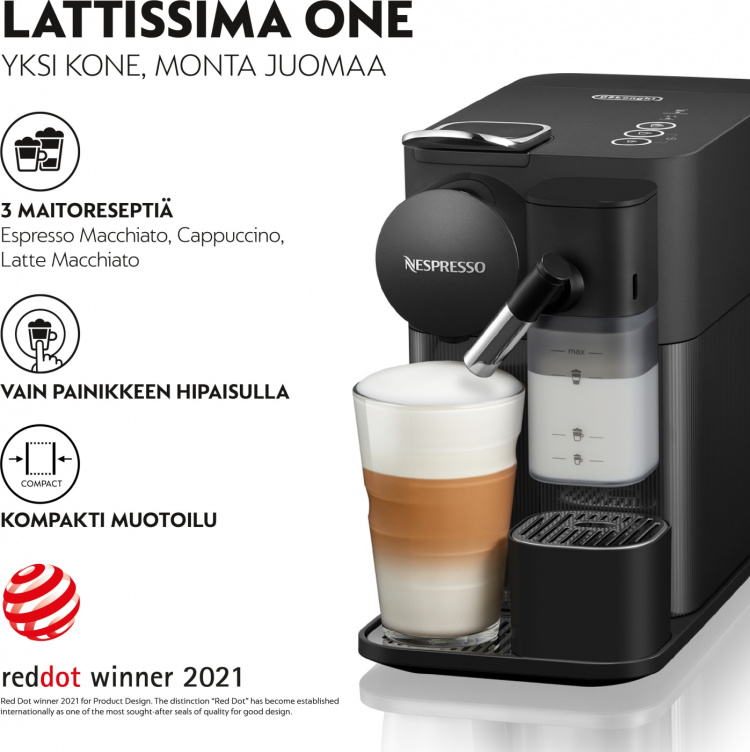 Nespresso Lattissima One Evo kapselmaskin, svart