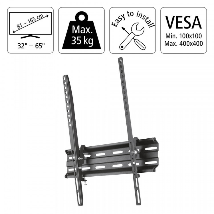 Hama Wall Bracket Tilt VESA up to 400x400 65