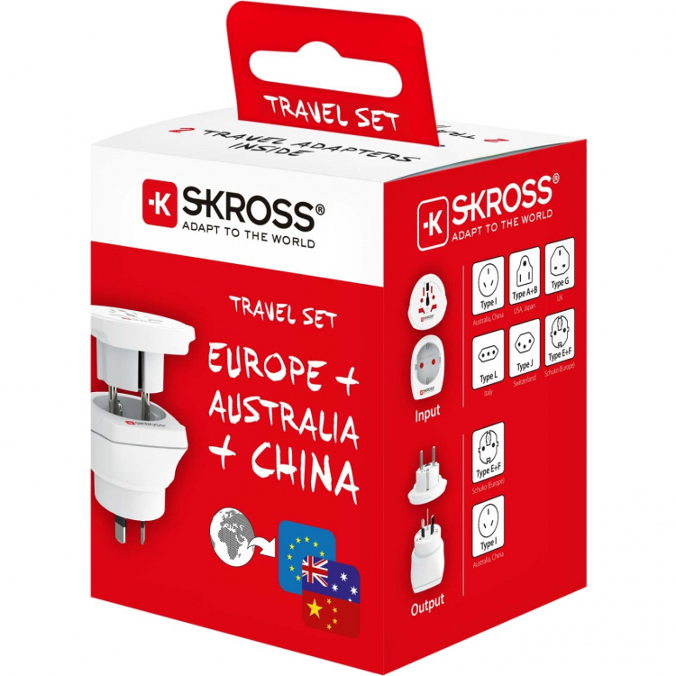SKROSS El-Adapter Combo World -> Australien/Kina SKROSS El-Adapter Combo World -> Australien/Kina