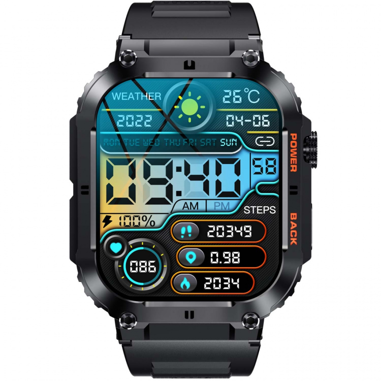 Denver SWC-191B Bluetooth SmartWatch with heartrate, blood pressure and blood oxygen sensor & call function Denver SWC-191B Bluetooth SmartWatch with heartrate, blood pressure and blood oxygen sensor & call function
