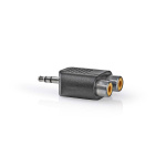 Nedis Stereo Audio Adapter | 3.5 mm Male | 2x RCA Female | Nickel Plated | Straight | ABS | Black | 1 pcs | Box