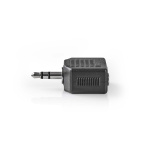 Nedis Stereo Audio Adapter | 3.5 mm Male | 2x 3.5 mm Female | Nickel Plated | Straight | ABS | Black | 1 pcs | Box