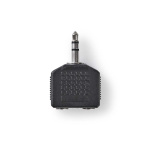 Nedis Stereo Audio Adapter | 3.5 mm Male | 2x 3.5 mm Female | Nickel Plated | Straight | ABS | Black | 1 pcs | Box