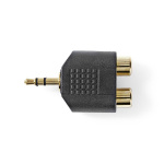 Nedis Stereo Audio Adapter | 3.5 mm Male | 2x RCA Female | Gold Plated | Straight | ABS | Black | 10 pcs | Envelope