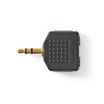 Nedis Stereo Audio Adapter | 3.5 mm Male | 2x 3.5 mm Female | Gold Plated | Straight | ABS | Black | 10 pcs | Polybag