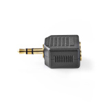 Nedis Stereo Audio Adapter | 3.5 mm Male | 2x 3.5 mm Female | Gold Plated | Straight | ABS | Black | 10 pcs | Polybag