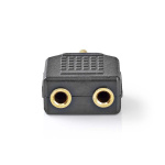 Nedis Stereo Audio Adapter | 3.5 mm Male | 2x 3.5 mm Female | Gold Plated | Straight | ABS | Black | 10 pcs | Polybag