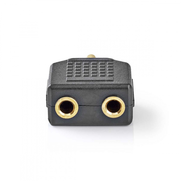 Nedis Stereo Audio Adapter | 3.5 mm Male | 2x 3.5 mm Female | Gold Plated | Straight | ABS | Black | 10 pcs | Polybag