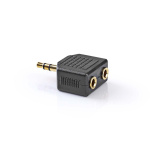 Nedis Stereo Audio Adapter | 3.5 mm Male | 2x 3.5 mm Female | Gold Plated | Straight | ABS | Black | 10 pcs | Polybag