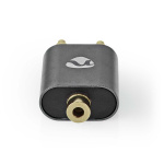 Nedis Stereo Audio Adapter | 2x RCA Male | 3.5 mm Female | Gold Plated | Straight | Aluminium | Gun Metal Grey | 1 pcs | Cover Window Box