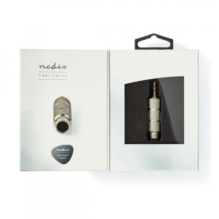 Nedis Stereo Audio Adapter | 3.5 mm Male | 6.35 mm Female | Gold Plated | Straight | Metal | Gold / Metal | 1 pcs | Cover Window Box
