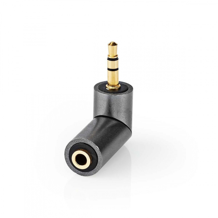 Nedis Stereo Audio Adapter | 3.5 mm Male | 3.5 mm Female | Gold Plated | Straight | Metal | Gold / Gun Metal Grey | 1 pcs | Cover Window Box