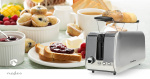 Nedis Toaster | 2 Long Slots | Browning levels: 7 | Defrost feature | Aluminium / Silver