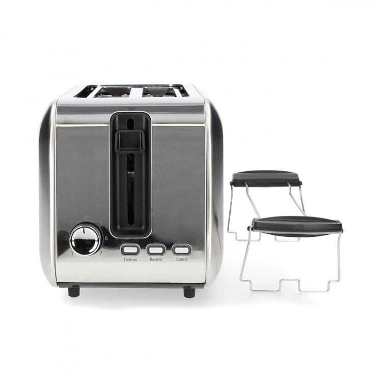 Nedis Toaster | 2 Long Slots | Browning levels: 7 | Defrost feature | Aluminium / Silver