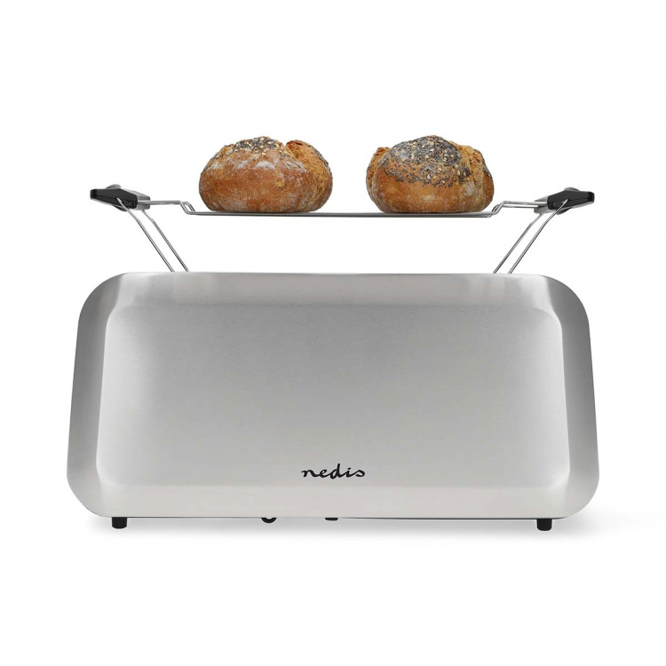 Nedis Toaster | 2 Long Slots | Browning levels: 7 | Defrost feature | Aluminium / Silver