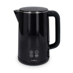 Nedis Electric Kettle | 1.7 l | Plastic | Black | 50,60,70,80,90,100 °C | Temperature indicator | Rotatable 360 degrees | Concealed heating element | Strix® controller | Boil-dry protection