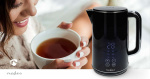 Nedis Electric Kettle | 1.7 l | Plastic | Black | 50,60,70,80,90,100 °C | Temperature indicator | Rotatable 360 degrees | Concealed heating element | Strix® controller | Boil-dry protection