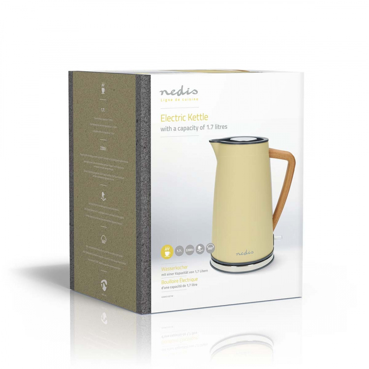 Nedis Electric Kettle | 1.7 l | Soft-Touch | Yellow | Rotatable 360 degrees | Concealed heating element | Strix® controller | Boil-dry protection Nedis Electric Kettle | 1.7 l | Soft-Touch | Yellow | Rotatable 360 degrees | Concealed heating element | Strix® controller | Boil-dry protection