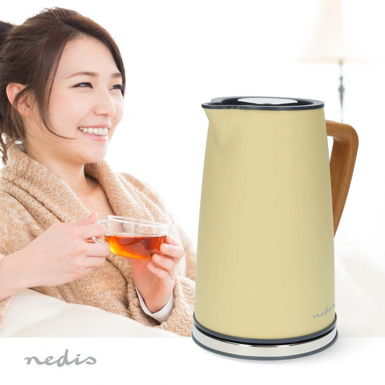 Nedis Electric Kettle | 1.7 l | Soft-Touch | Yellow | Rotatable 360 degrees | Concealed heating element | Strix® controller | Boil-dry protection Nedis Electric Kettle | 1.7 l | Soft-Touch | Yellow | Rotatable 360 degrees | Concealed heating element | Strix® controller | Boil-dry protection