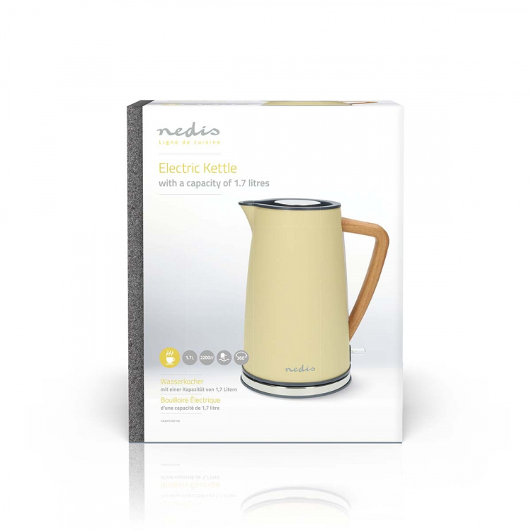 Nedis Electric Kettle | 1.7 l | Soft-Touch | Yellow | Rotatable 360 degrees | Concealed heating element | Strix® controller | Boil-dry protection Nedis Electric Kettle | 1.7 l | Soft-Touch | Yellow | Rotatable 360 degrees | Concealed heating element | Strix® controller | Boil-dry protection
