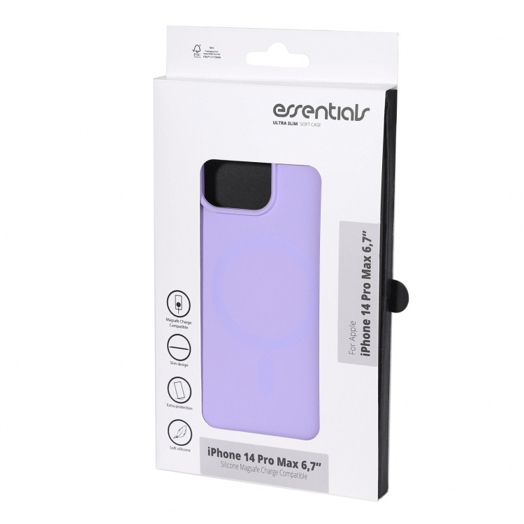 Essentials iPhone 14 Pro Max Silicone Mag back cov,Purpl Essentials iPhone 14 Pro Max Silicone Mag back cov,Purpl