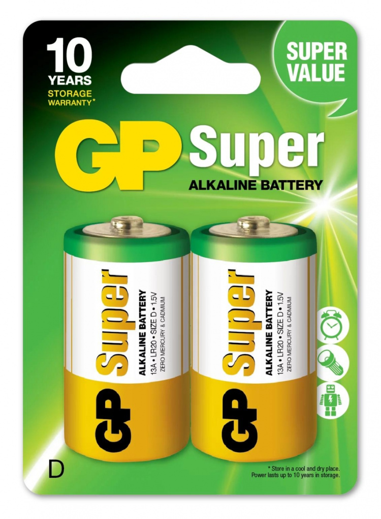 GP Super Alkaline D 2 Pack (B)