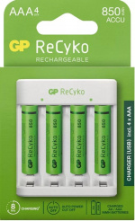 GP ReCyko standard Charger w/4xAAA 850mAh (PB)