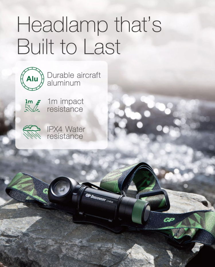 GP Discovery Power Headlamp 600Lm Li-Ion