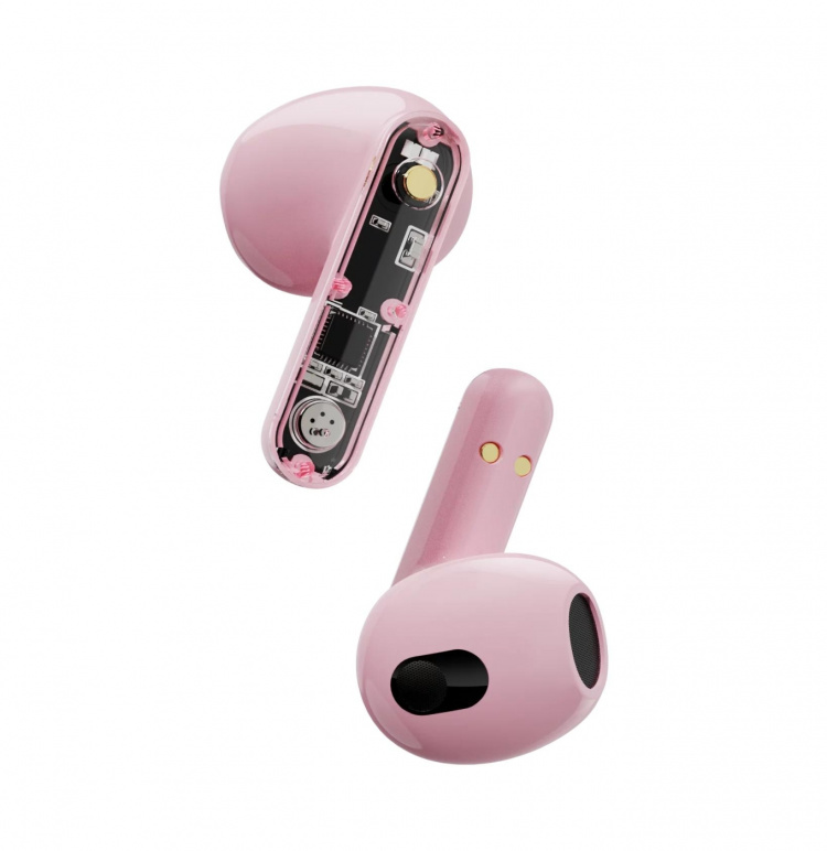 Streetz T150 TWS earphones, Transparent Pink