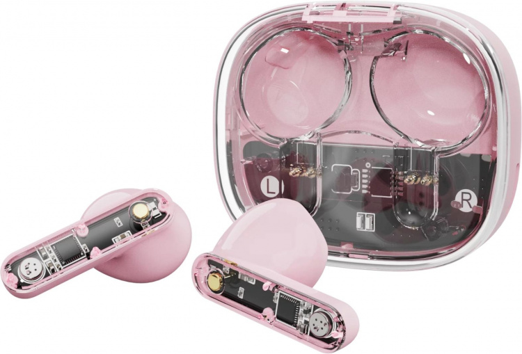 Streetz T150 TWS earphones, Transparent Pink