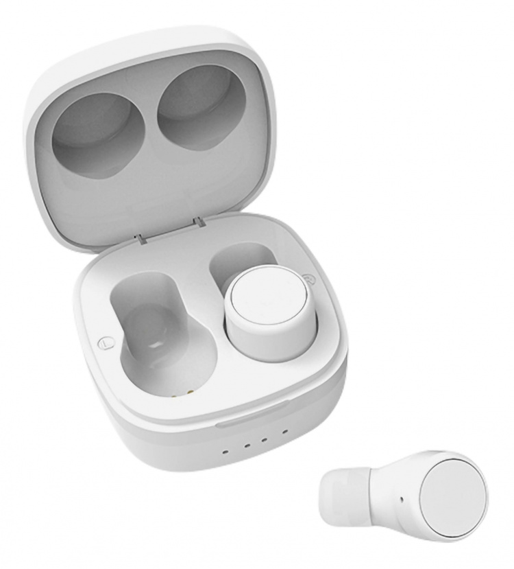 Streetz T200 True Wireless in-ear, dual earbuds, charge case, white