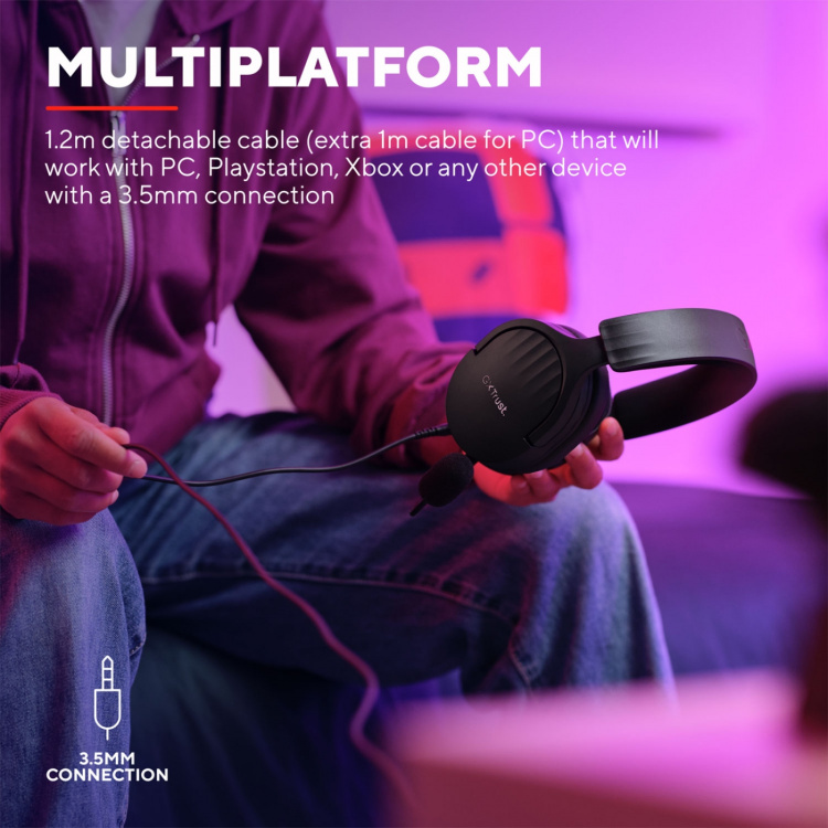 Trust GXT 489 Fayzo Gamingheadset Eco Svart