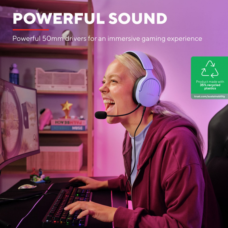 Trust GXT 489P Fayzo Gamingheadset Eco Lila Trust GXT 489P Fayzo Gamingheadset Eco Lila