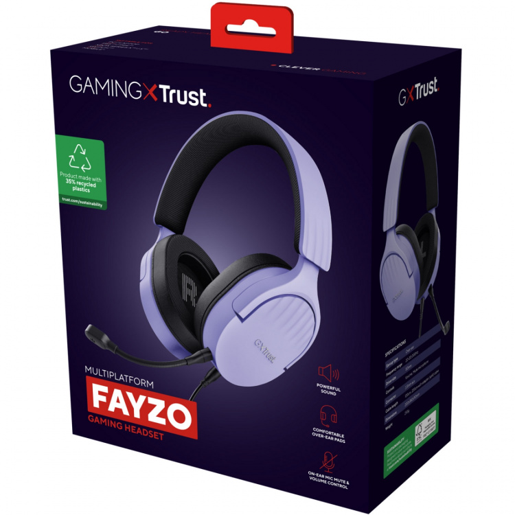 Trust GXT 489P Fayzo Gamingheadset Eco Lila Trust GXT 489P Fayzo Gamingheadset Eco Lila
