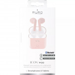 Puro ICON POD, Bluetooth Earphones w/charging case, Rose Puro ICON POD, Bluetooth Earphones w/charging case, Rose