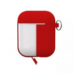 Puro Silicon Case for AirPods 2016/19 w/carabin, Red Puro Silicon Case for AirPods 2016/19 w/carabin, Red