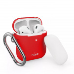 Puro Silicon Case for AirPods 2016/19 w/carabin, Red Puro Silicon Case for AirPods 2016/19 w/carabin, Red
