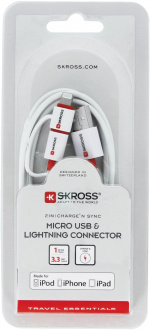 SKROSS Sync/Charge 2in1 MicroUSB & Lightning Connector