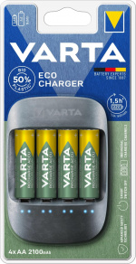 Varta Eco Charger + 4x AA Batteries (56816), 2100 mAh