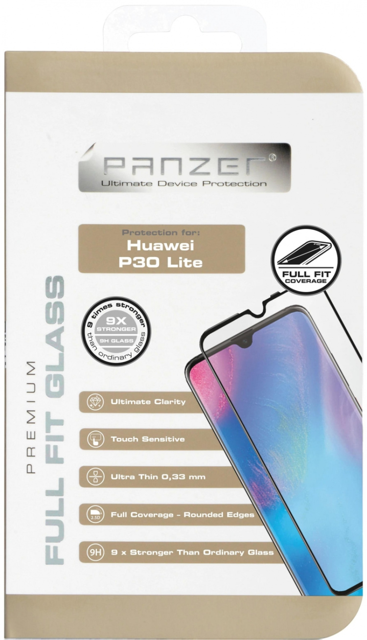panzer Huawei P30 Lite, Full-Fit Glass, Black panzer Huawei P30 Lite, Full-Fit Glass, Black