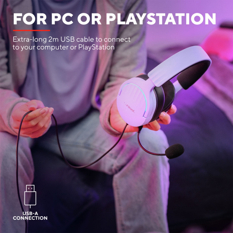 Trust GXT 490P Fayzo Gamingheadset 7.1 USB Eco Lila